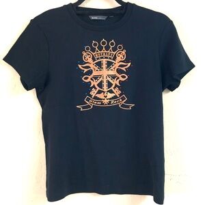 Royalty Glam Rock Graphic Short Sleeve T-shirt Large Black Gold